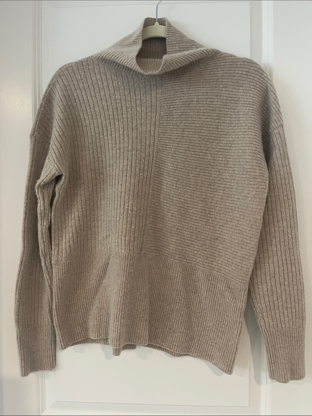 Summersalt Women’s Ribbed Mock Neck Sweater in Taupe